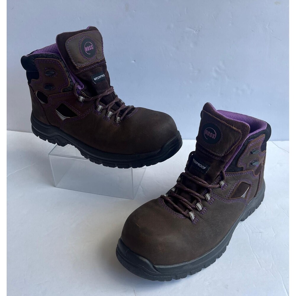 Hoss 70419-D Waterproof Work Boots Women’s 9.5 Brown Leather Safety